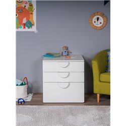 S02009 ПИКСИ комод 3 ящика 60x57x63, робкий подснежник