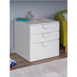 S02009 ПИКСИ комод 3 ящика 60x57x63, робкий подснежник