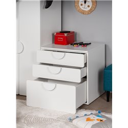 S02009 ПИКСИ комод 3 ящика 60x57x63, робкий подснежник