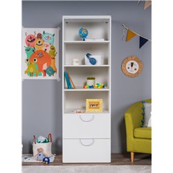 S02030 ПИКСИ стеллаж с 2 ящиками 60x57x183, робкий подснежник