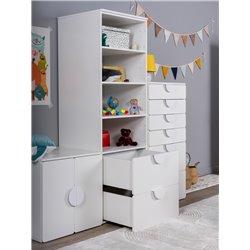 S02030 ПИКСИ стеллаж с 2 ящиками 60x57x183, робкий подснежник