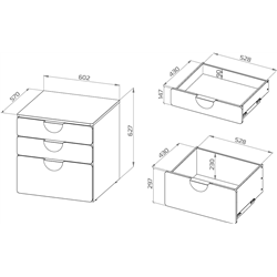 S02412 ПИКСИ комод 3 ящика 60x57x63, озорной василек