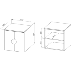 S02450 ПИКСИ шкаф распашной с 2 дверьми 60x57x63, озорной василек