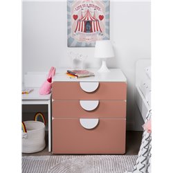 S02511 ПИКСИ комод 3 ящика 60x57x63, мечтательный пион