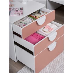 S02511 ПИКСИ комод 3 ящика 60x57x63, мечтательный пион