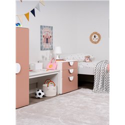 S02511 ПИКСИ комод 3 ящика 60x57x63, мечтательный пион