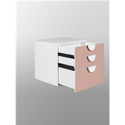 S02511 ПИКСИ комод 3 ящика 60x57x63, мечтательный пион