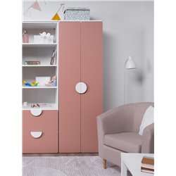 S02597 ПИКСИ шкаф распашной с 2 дверьми и полкой 60x57x183, мечтательный пион