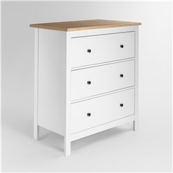 2.08.02.020.14 САГА комод 3 ящика белый/ясень
