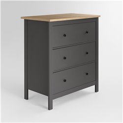 2.08.02.020.15 САГА комод 3 ящика серый/ясень