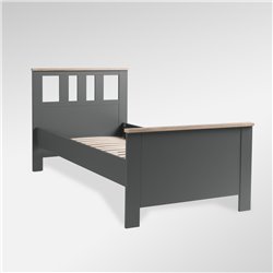 2.08.04.050.15 САГА кровать одинарная 90х200 серая/ясень