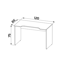 S01286 ВАРДИГ К3 стол компьютерный 120x65x75, белый/серый