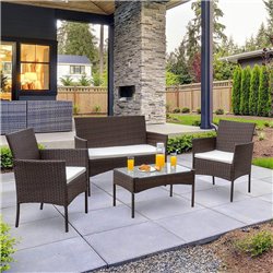 Комплект плетеной мебели AFM-2025A Brown