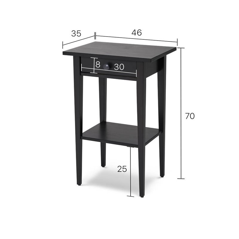 Тумба КЫМОР 1 ящик Черный
