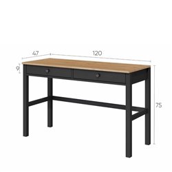 Письменный стол КЫМОР 121x47 Черный/Светло-коричневый