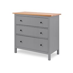Комод КЫМОР 3 ящика Серый/Светло-коричневый