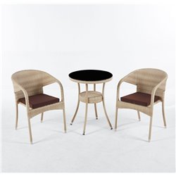 Комплект мебели стол Венеция + 2 кресла Греция из искусственного ротанга Wood