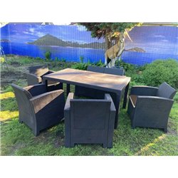 Комплект мебели под искусственный ротанг для отдыха Калифорния «California Set» диван + 4 кресла арт.77787/77763/536 КД — 2