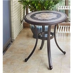 Комплект мебели из литого алюминия стол круглый с керамикой АНТИК «ANTIQUE» D60х66 арт.6152 + 2 кресла ФИНЛЯНДИЯ-4 «FINLAND-4» а