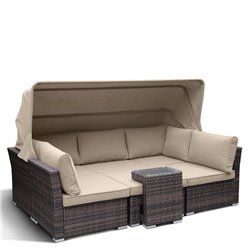 Диван-трансформер из искусственного ротанга AFM-320B Brown