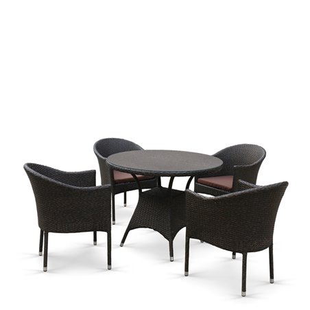 Комплект мебели из иск. ротанга T197ANS/Y350A-W53 Brown (4+1)