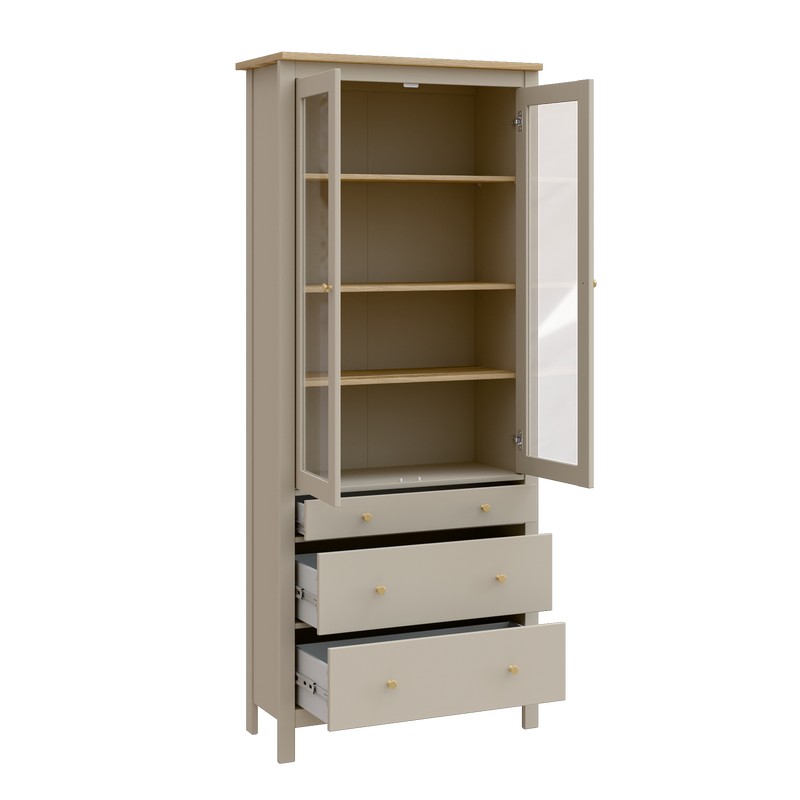 Шкаф с витриной Сага 90 (кашемир
