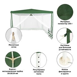 Тент садовый Green Glade 1036 3х3х2,5м полиэстер