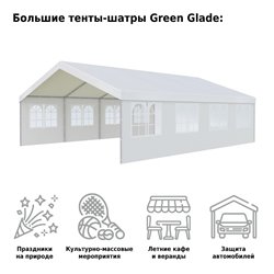 Тент-шатер Green Glade 3006 6х8х3,1/2м полиэстер 3 коробки