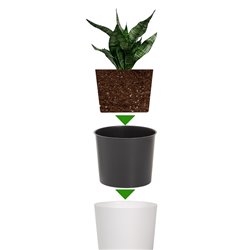 Кашпо для цветов Prosperplast Tubus Slim 27+15л, белый
