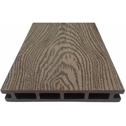 Террасная доска holzhof полнотелая шовная. Россия. Двухсторонняя: тиснение "текстура дерева"/вельвет. Подходит для пирсов, набер